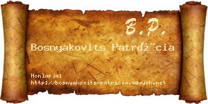 Bosnyakovits Patrícia névjegykártya